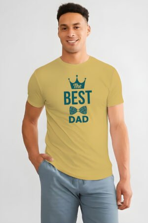 The Best Dad - Unisex Premium Printed  T-Shirt - Yellow