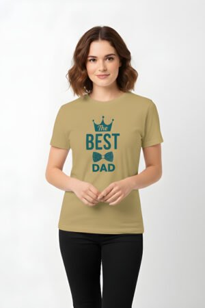 The Best Dad - Unisex Premium Printed  T-Shirt - Beige