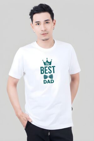 The Best Dad - Unisex Premium Printed  T-Shirt - White