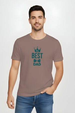 The Best Dad - Unisex Premium Printed  T-Shirt - Mushroom Taupe