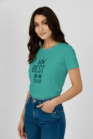 The Best Dad - Unisex Premium Printed  T-Shirt - Sky Blue
